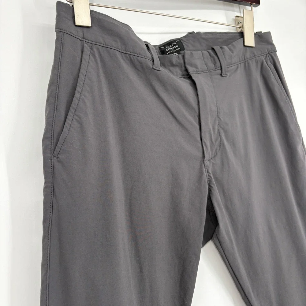 J.Crew 484 Slim Stretch Tech Pant  Size 29/30 Dark Grey Zip pockets